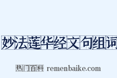 妙法莲华经文句组词是什么意思的图片